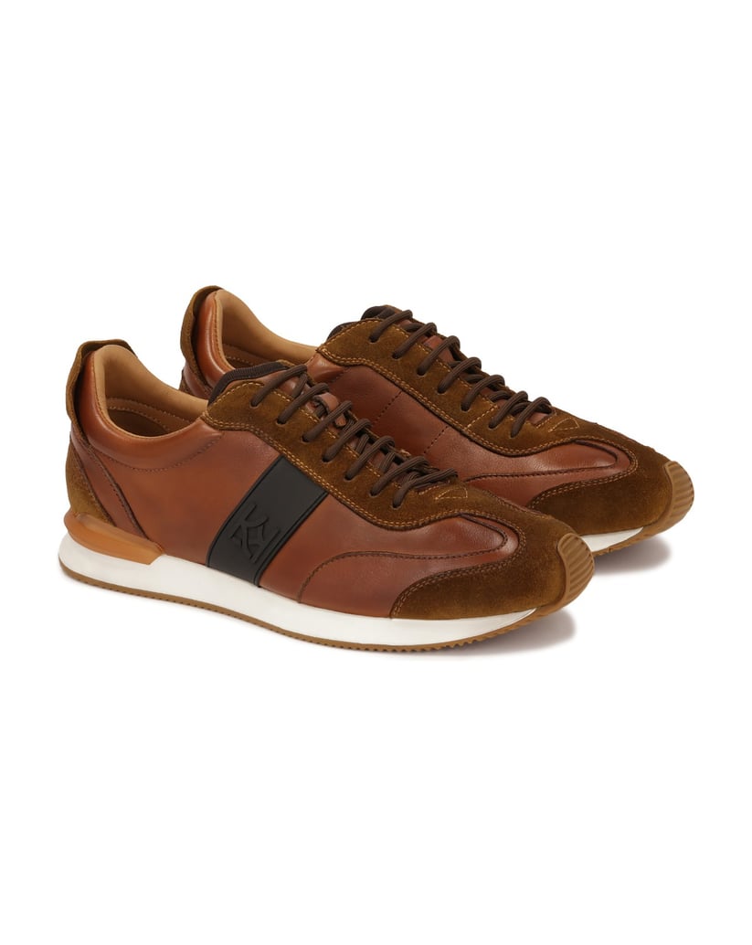 Kazar-Braune-Turnschuhe-aus-Wildleder-und-Glattleder