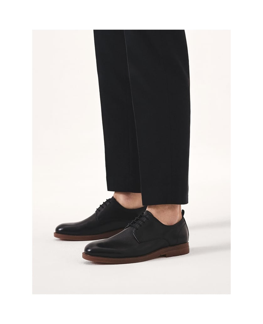 Kazar-Schwarze-Lederhalbschuhe-mit-brauner-Soh-schwarz