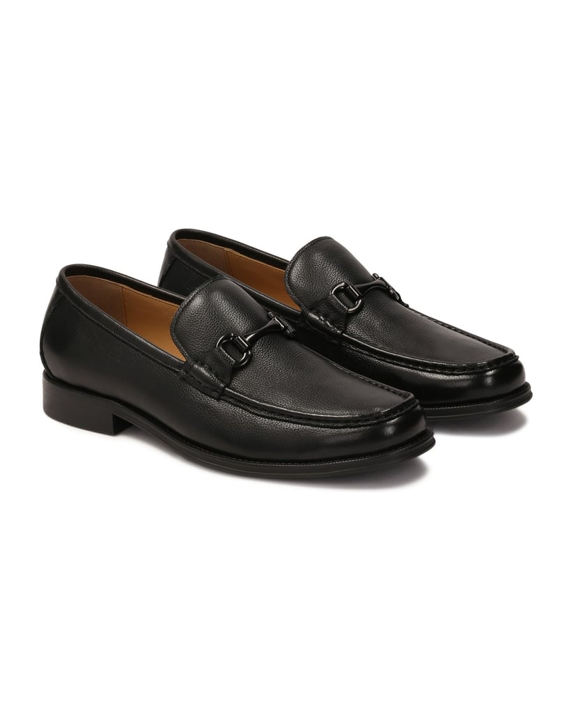 Kazar-Schwarze-Loafer-mit-Metallverzierung-schwarz