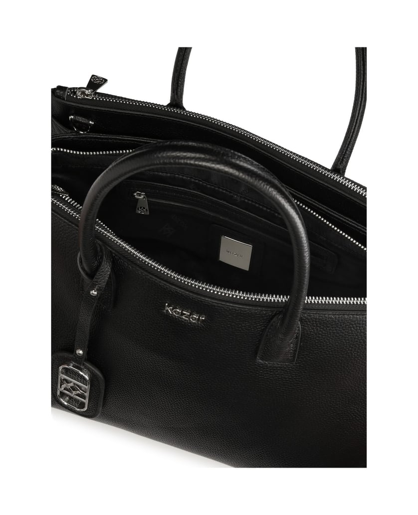 Kazar-Geräumige-Lederhandtasche-im-Business-St-schwarz