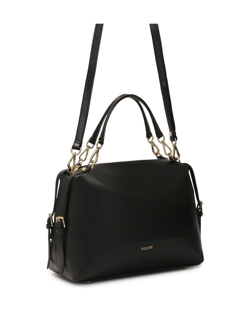 Kazar-Black-soft-leather-handbag-černá