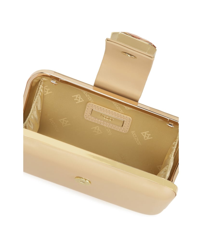 Kazar-Leder-Clutch-Bag-mit-großem-Stein-beige