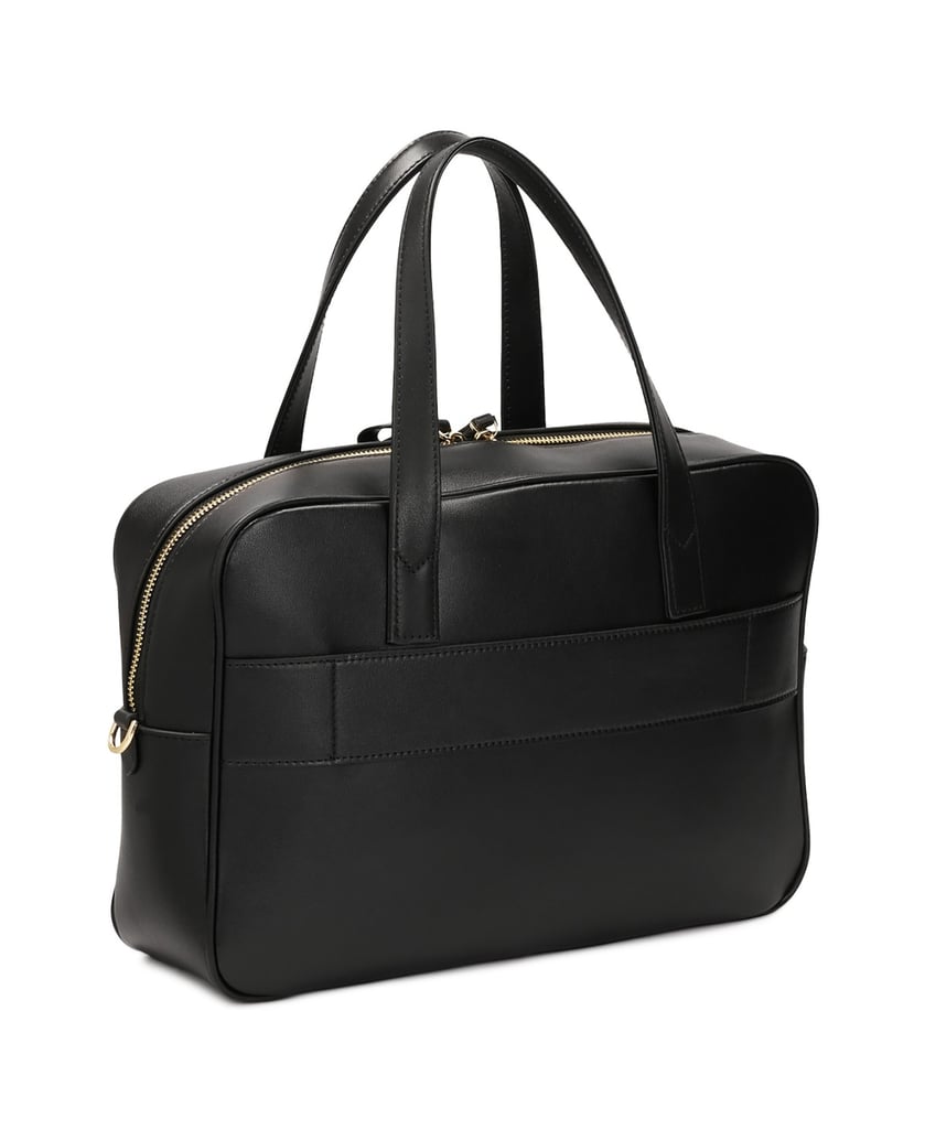 Kazar-Leather-handbag-with-a-geometric-shape-čierna
