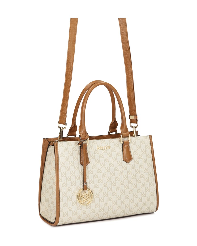 Kazar-Handbag-with-two-hand-grips-decorated-with-monograms-bílá