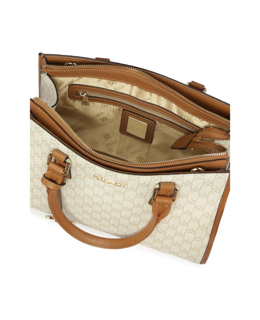 Kazar-Handbag-with-two-hand-grips-decorated-with-monograms-bílá