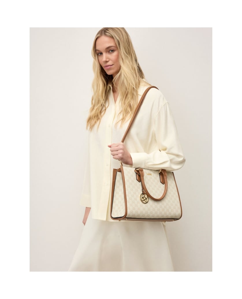 Kazar-Handbag-with-two-hand-grips-decorated-with-monograms-bílá
