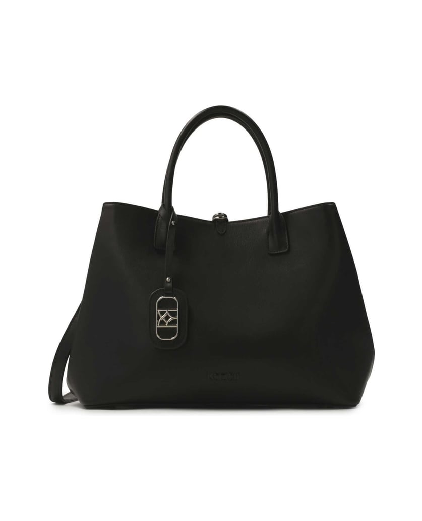 Kazar-Black-leather-handbag-in-minimal-style-čierna