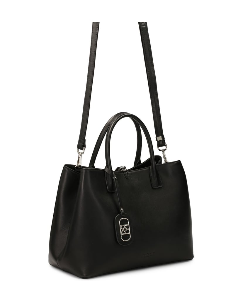 Kazar-Black-leather-handbag-in-minimal-style-čierna