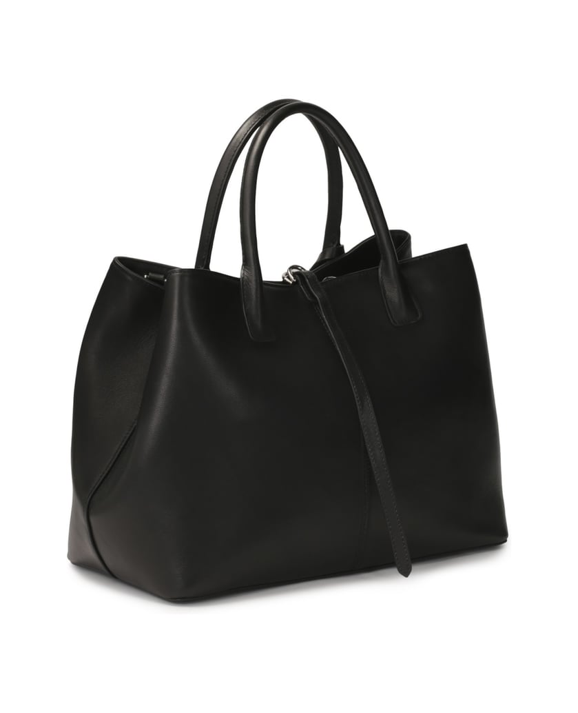 Kazar-Black-leather-handbag-in-minimal-style-čierna