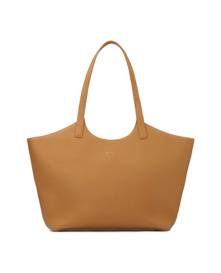Kazar-Light-brown-tote-bag-with-shoulder-handles-velbloudí