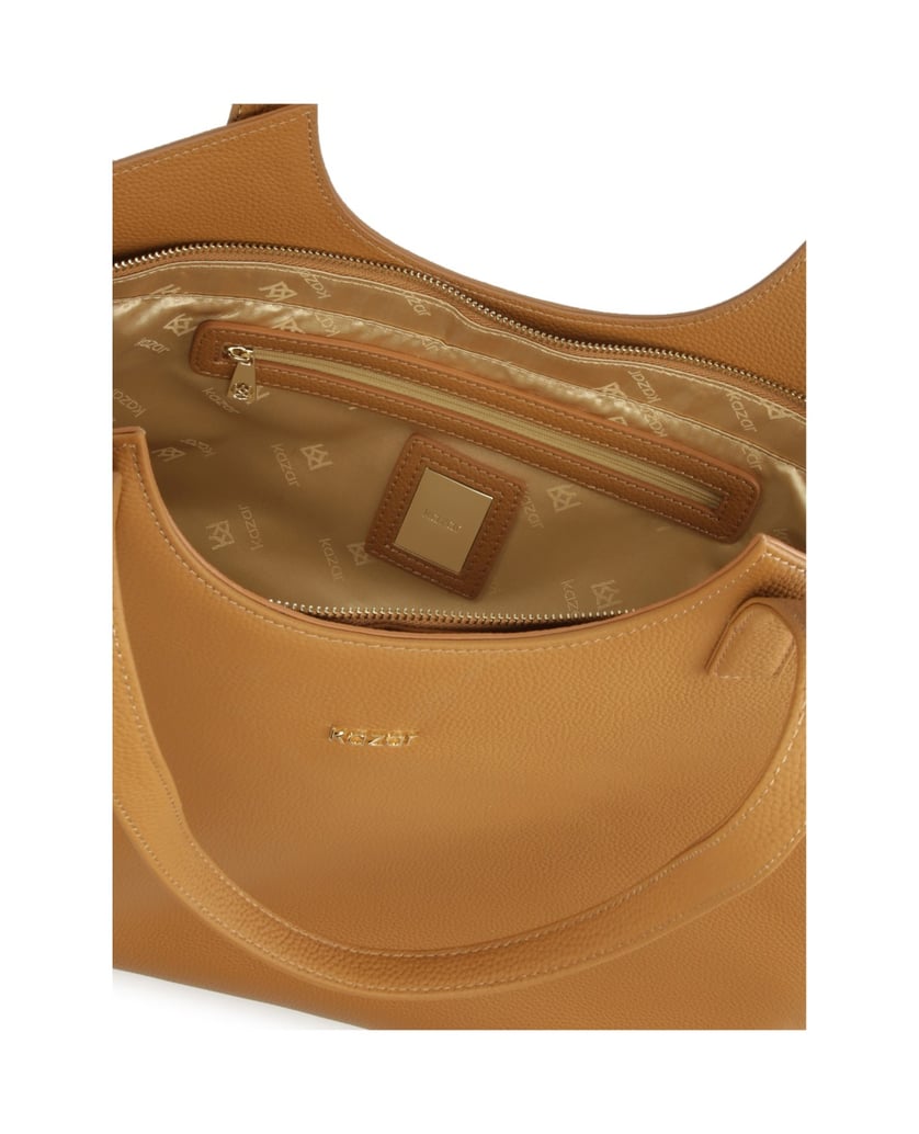 Kazar-Light-brown-tote-bag-with-shoulder-handles-velbloudí