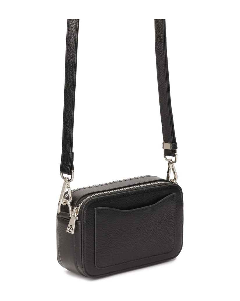 Kazar-Schwarze-Lederhandtasche-mit-zwei-Riemen-schwarz