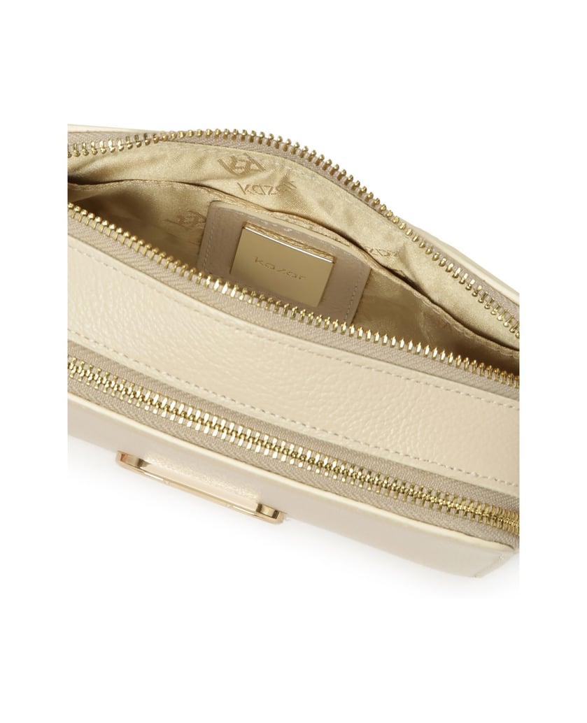 Kazar-Leather-handbag-with-two-detachable-straps-bílá