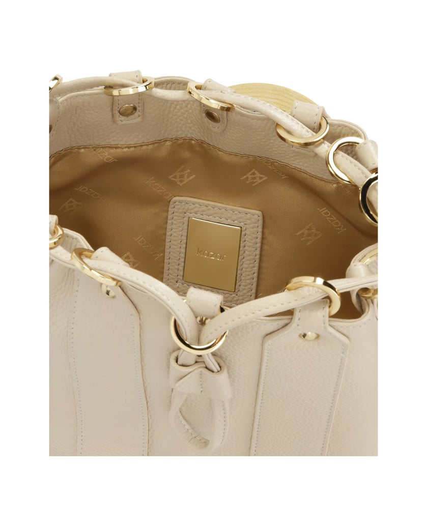 Kazar-Ledertasche-Handtasche-in-heller-Farbe-weiss