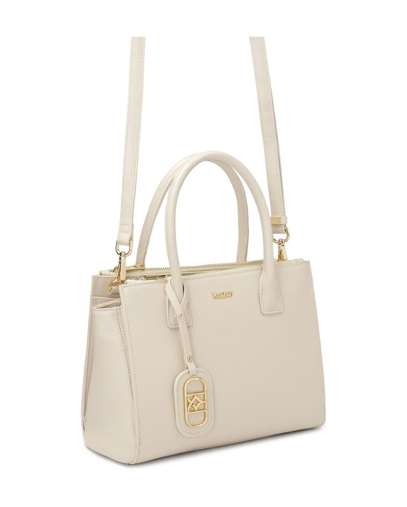 Kazar-Elegant-leather-handbag-with-handles-bílá