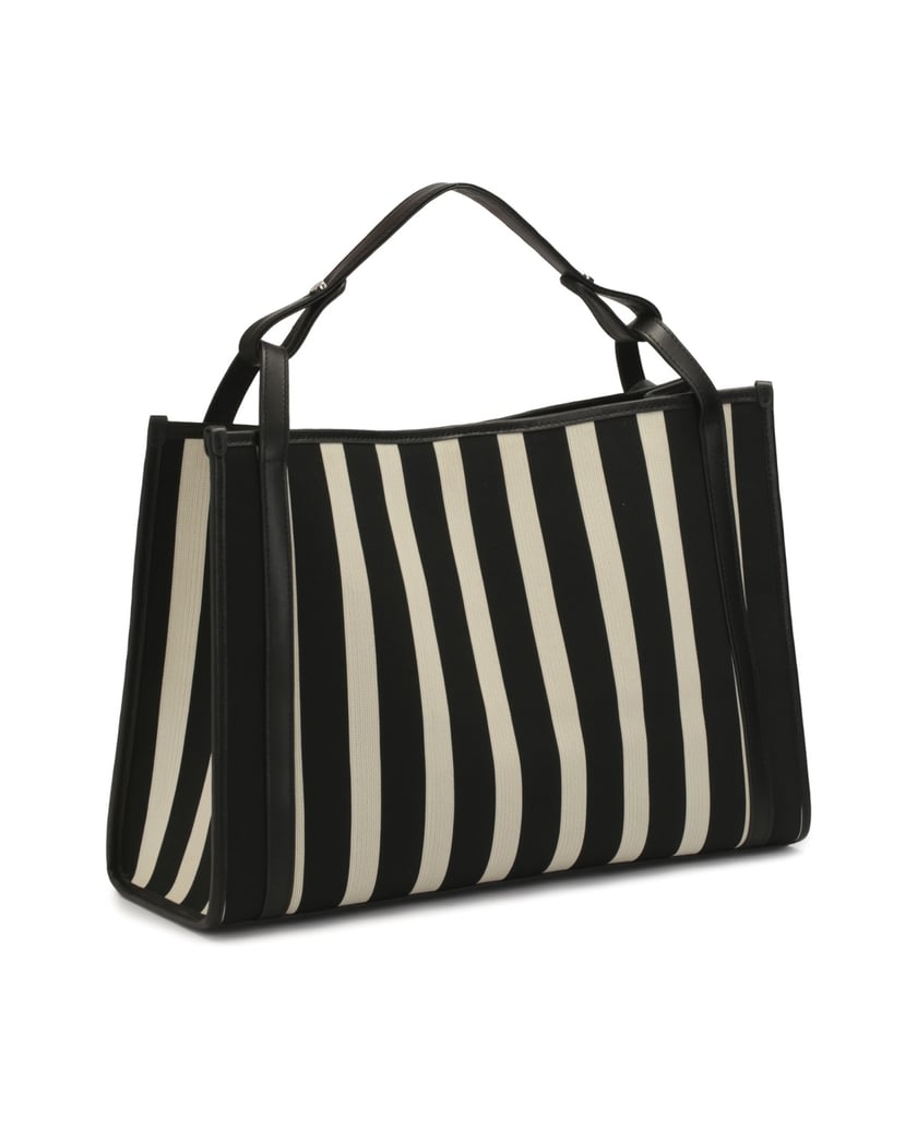 Kazar-Large-striped-tote-bag-černá