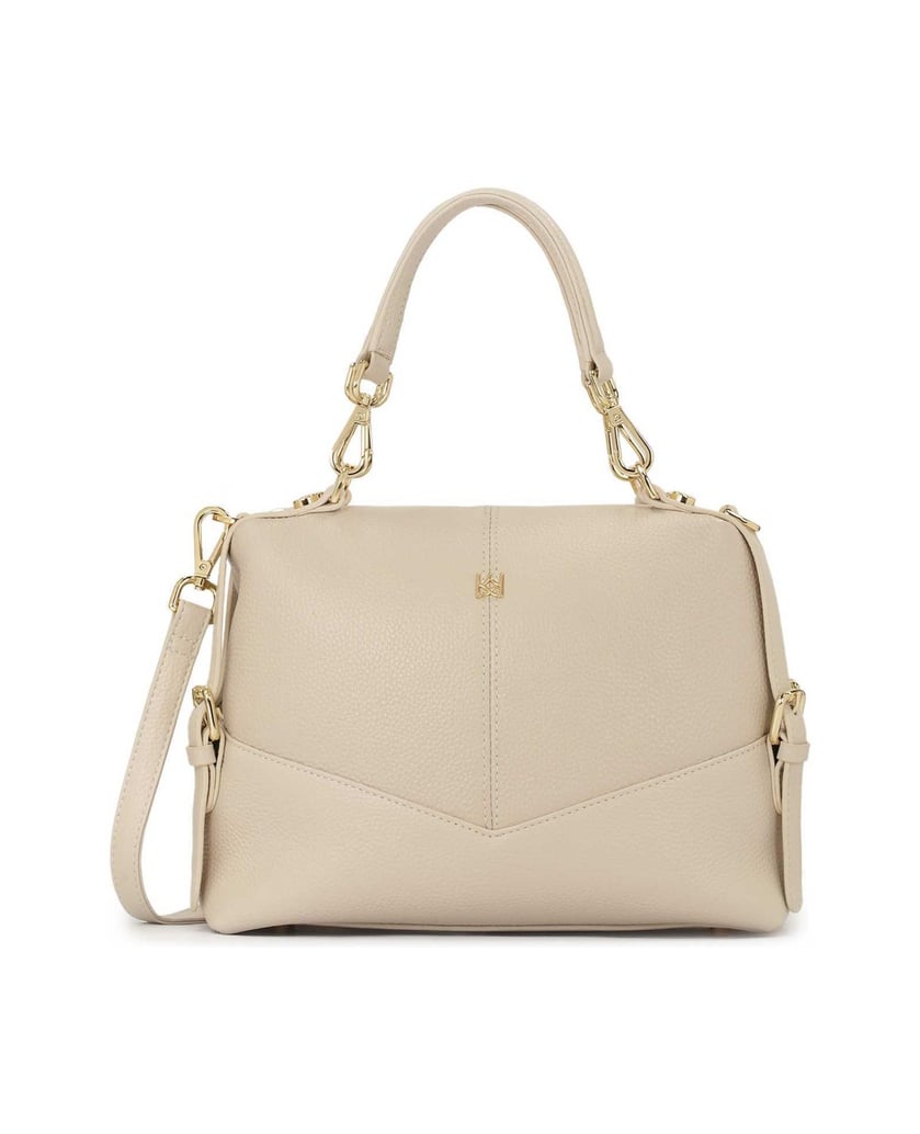 Kazar-Helle-Lederhandtasche-mit-abnehmbaren-Gr-weiss