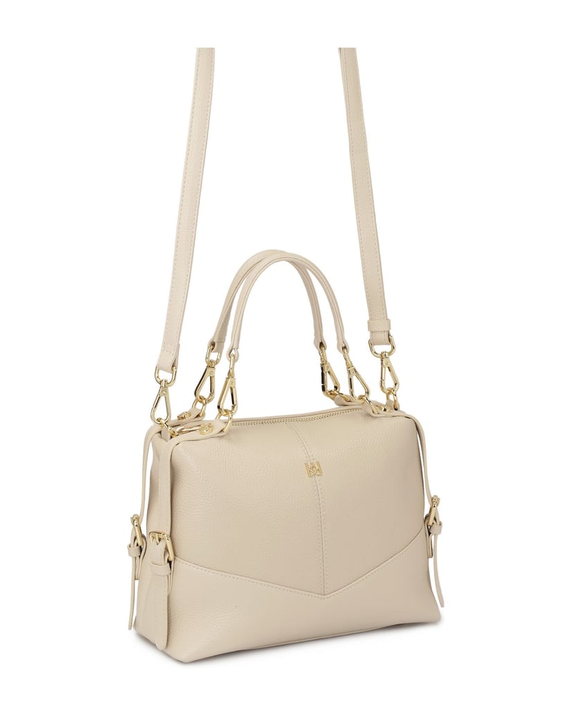 Kazar-Helle-Lederhandtasche-mit-abnehmbaren-Gr-weiss