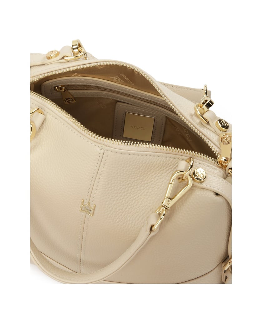 Kazar-Helle-Lederhandtasche-mit-abnehmbaren-Gr-weiss