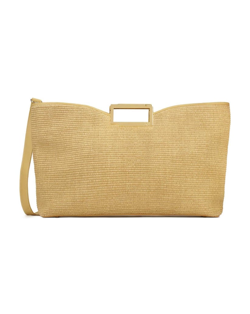 Kazar-Beigefarbene-Tasche-aus-Bast-mit-eingear-beige