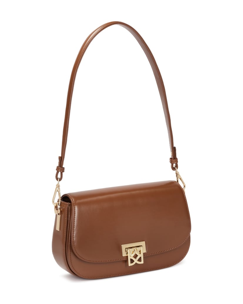 Kazar-Längliche-braune-Handtasche-mit-Klappe-braun