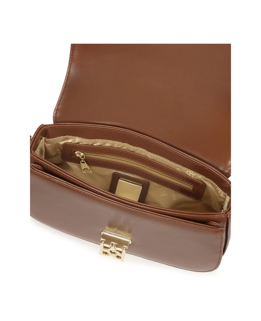 Kazar-Längliche-braune-Handtasche-mit-Klappe-braun