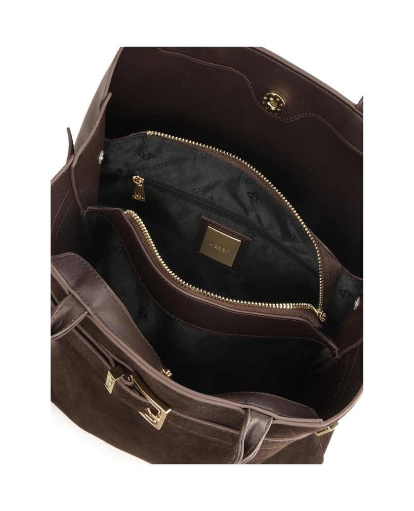 Kazar-Dunkelbraune-Handtasche-mit-einem-Riemen