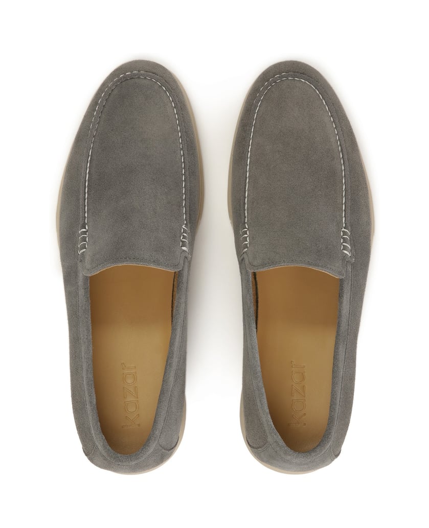 Kazar-Grey-suede-shoes-with-stitching-šedá