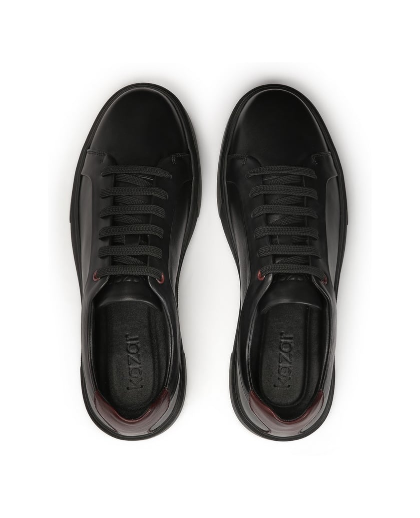 Kazar-Black-sneakers-with-brown-insert-čierna