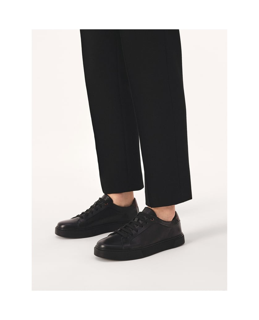 Kazar-Black-sneakers-with-brown-insert-čierna