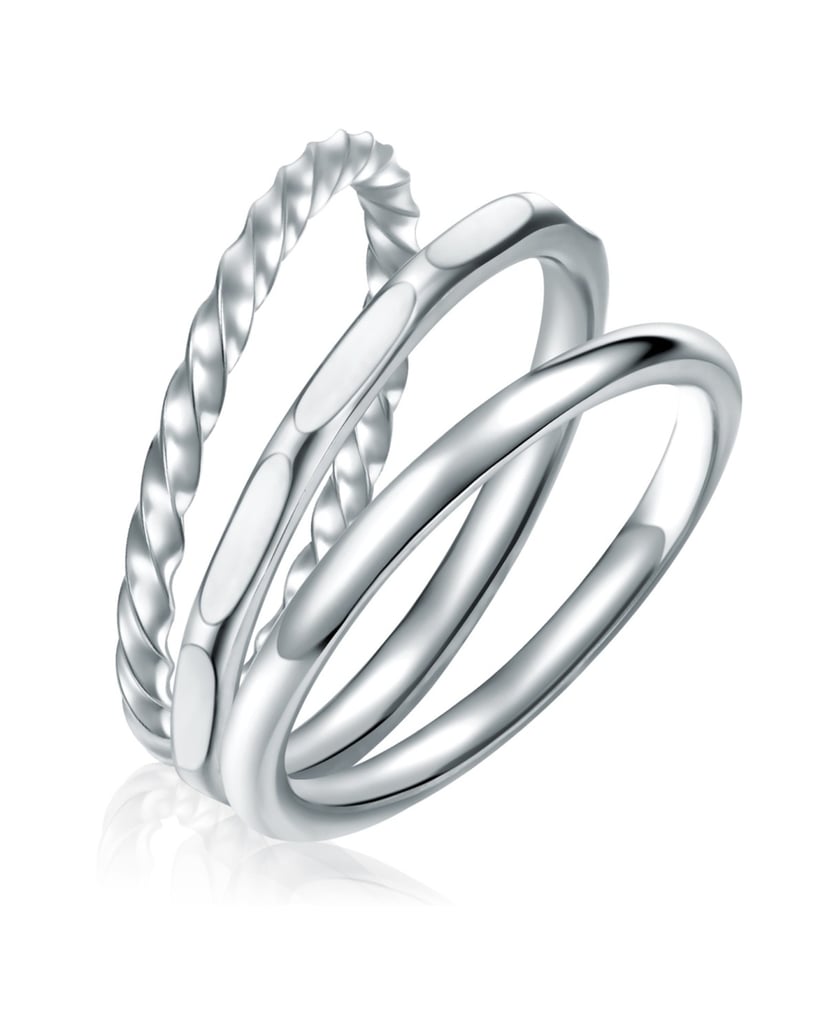 Eastside-Damen-Set-(Ring-3er)-aus-Edelstahl-silber