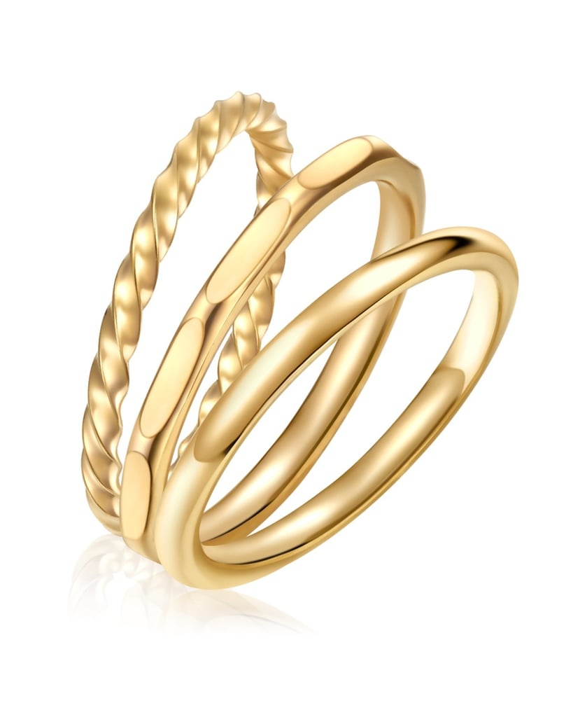 Eastside-Damen-Set-(Ring-3er)-aus-Edelstahl-gold