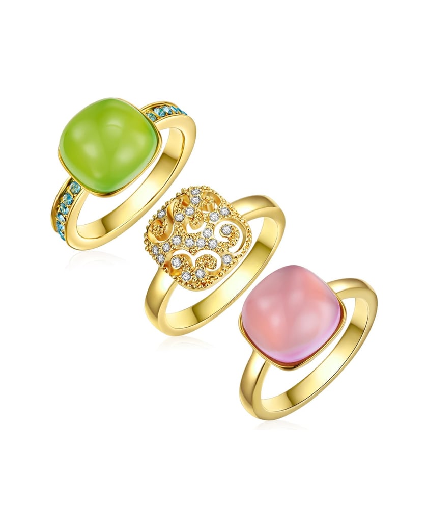 Lulu-&-Jane-Damen-Set-Ring-3er-aus-Metall-Legierung-gold