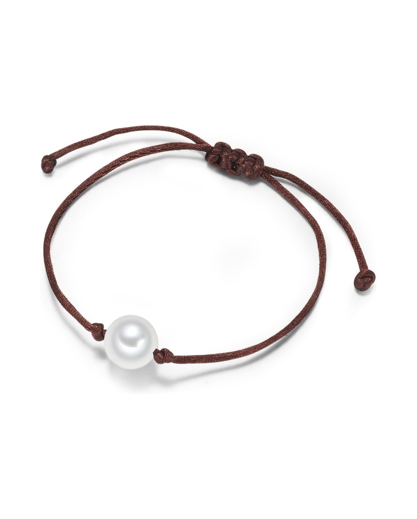 Yokoamii-Damen-Armband-Textil-/-Muschelkernperle-braun