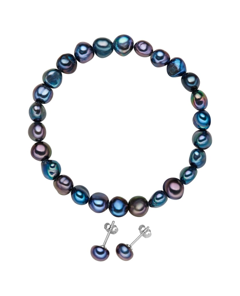 Valero-Pearls-Damen-Set-aus-Sterling-Silber-blau