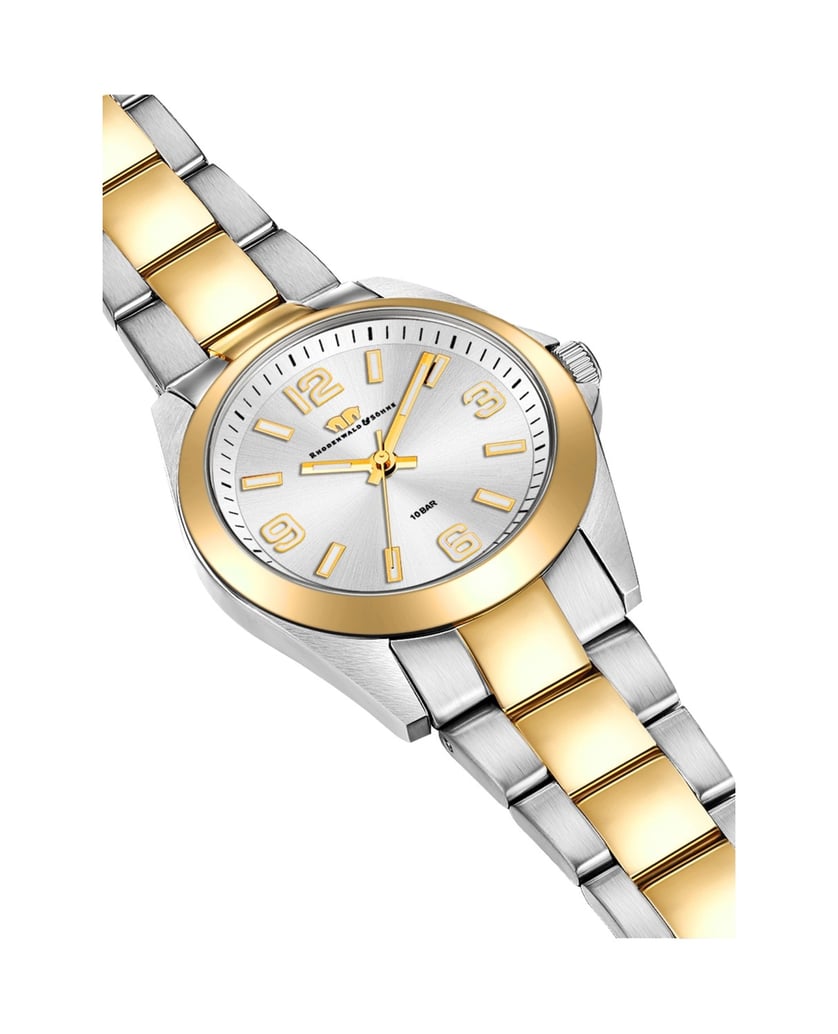 Rhodenwald-&-Söhne-Damen-Quarzuhr-in-silber/gelbgold-silber