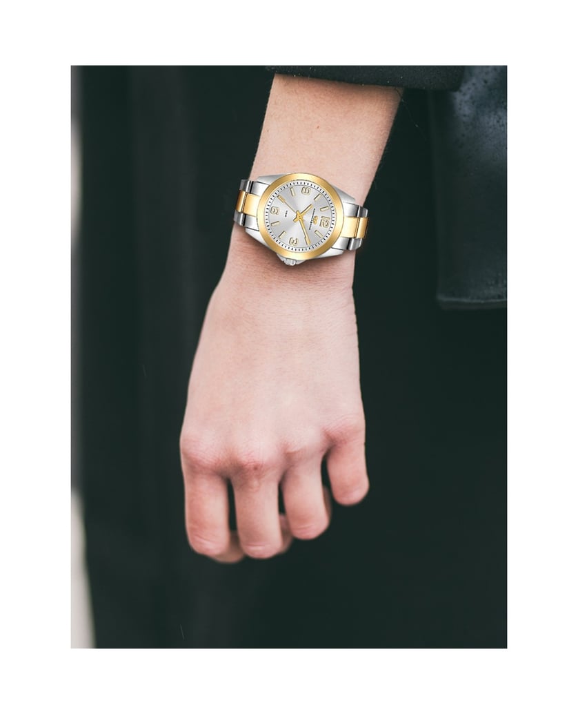 Rhodenwald-&-Söhne-Damen-Quarzuhr-in-silber/gelbgold-silber