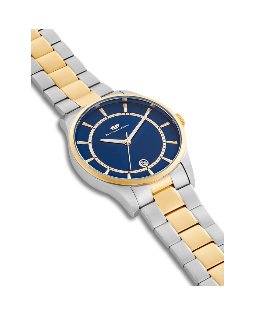 Rhodenwald-&-Söhne-Herren-Quarzuhr-in-silber/gelbgold-silber