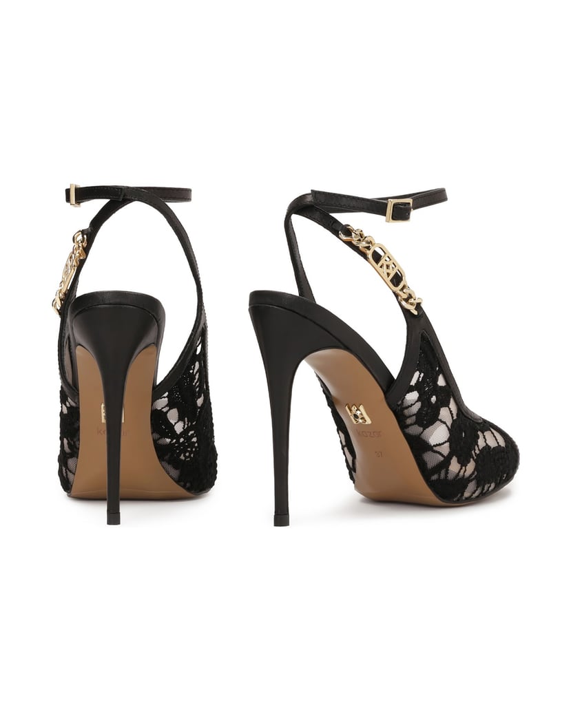 Kazar-Hochhackige-Sandalen-mit-geschnürtem-Sch-schwarz