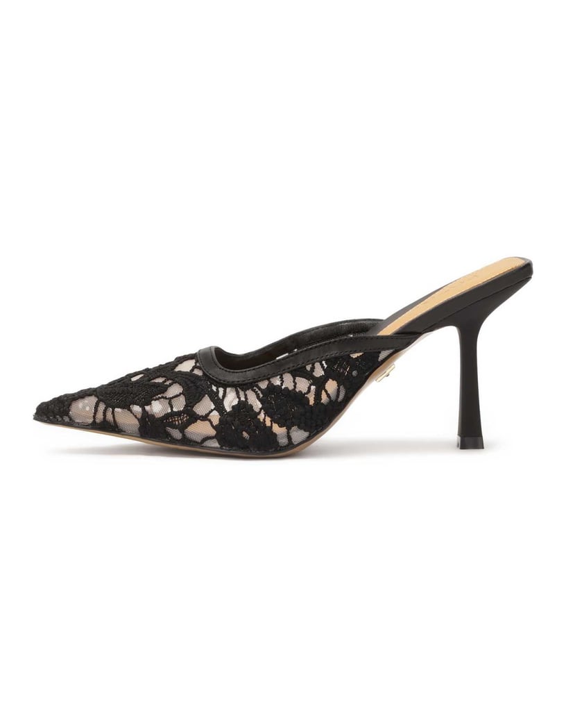 Kazar-Lace-heeled-mules-černá