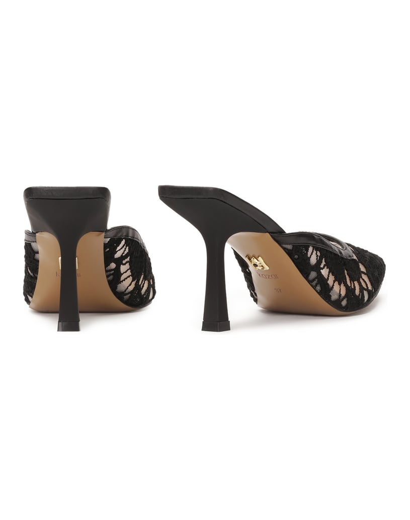 Kazar-Lace-heeled-mules-černá