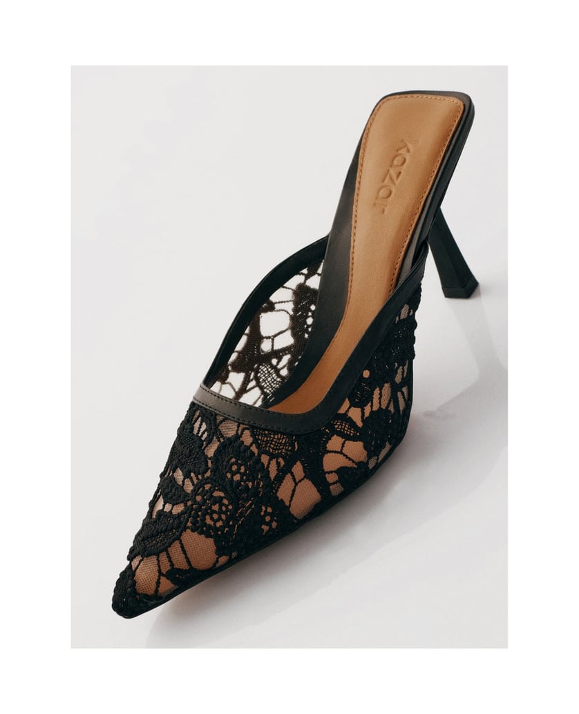 Kazar-Lace-heeled-mules-černá