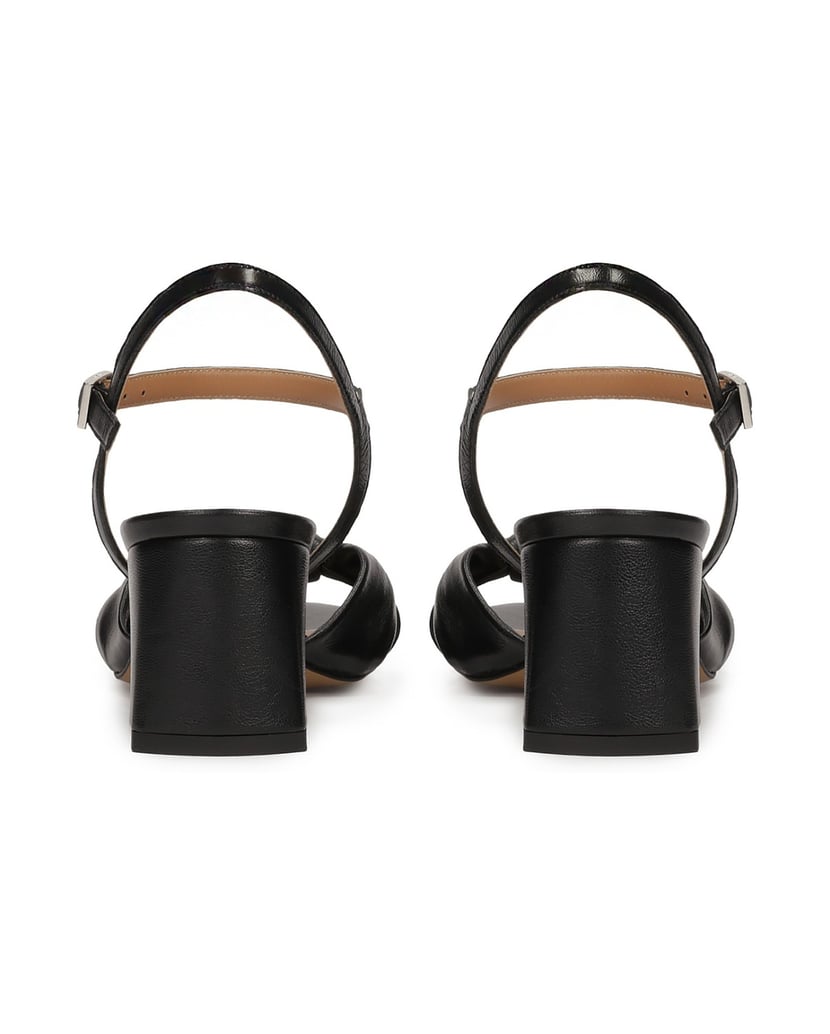 Kazar-Schwarze-Ledersandalen-mit-Zierknoten-schwarz