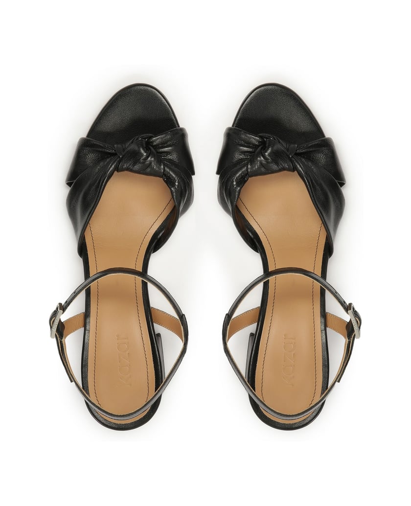 Kazar-Schwarze-Ledersandalen-mit-Zierknoten-schwarz