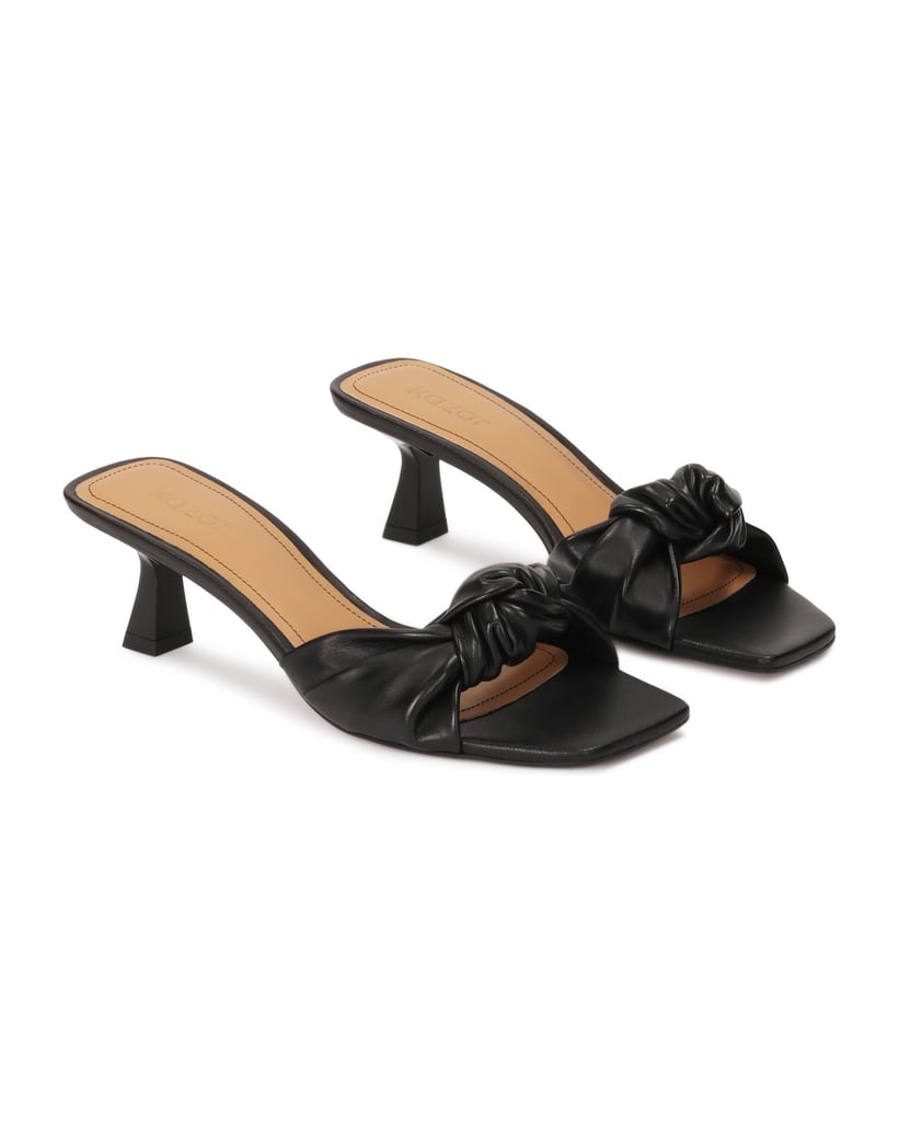 Kazar-Schwarze-Lederpantoletten-mit-Knoten-schwarz