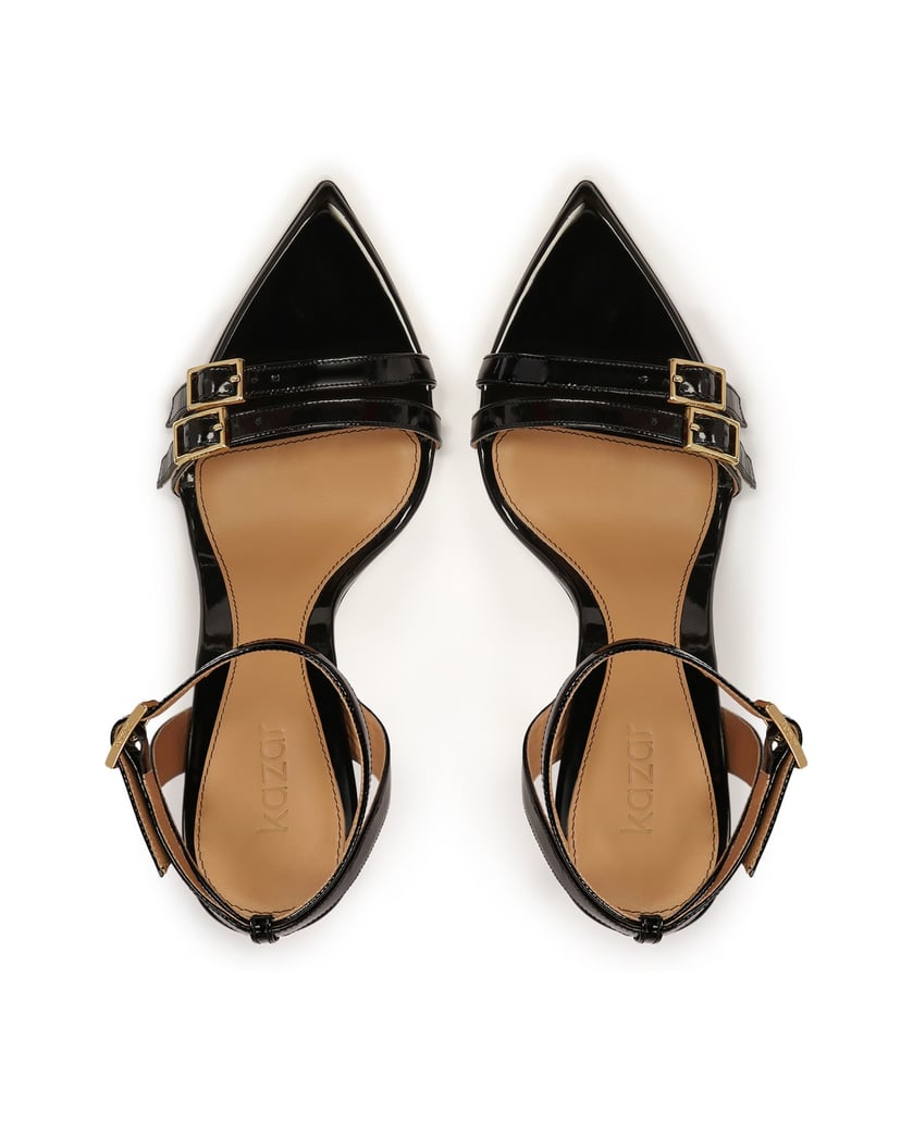 Kazar-Lackierte-Sandalen-mit-schmalen-Riemen-schwarz