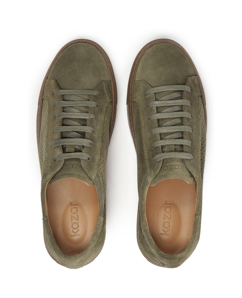 Kazar-Khakifarbene-Turnschuhe-mit-gestanztem-S-oliv