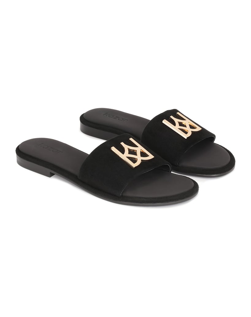 Kazar-Suede-black-slides-čierna