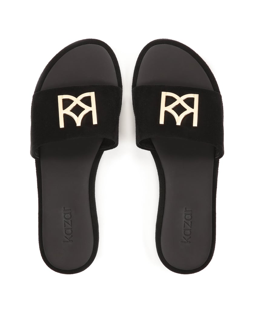 Kazar-Suede-black-slides-čierna