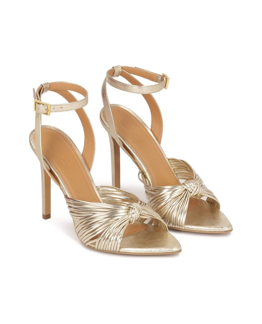 Kazar-Gold-leather-heeled-sandals-zlatá